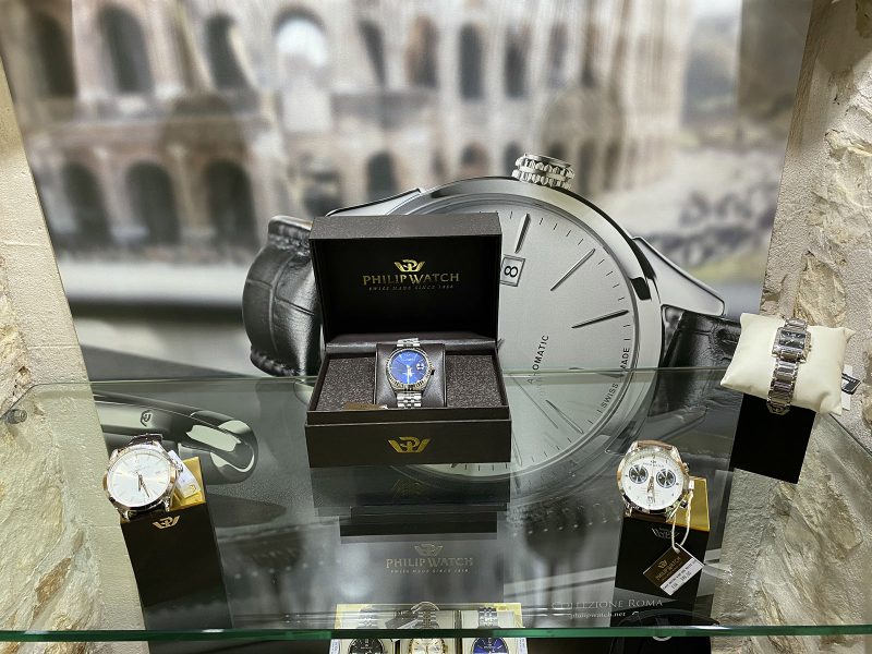 Orologi esposti nella gioielleria
